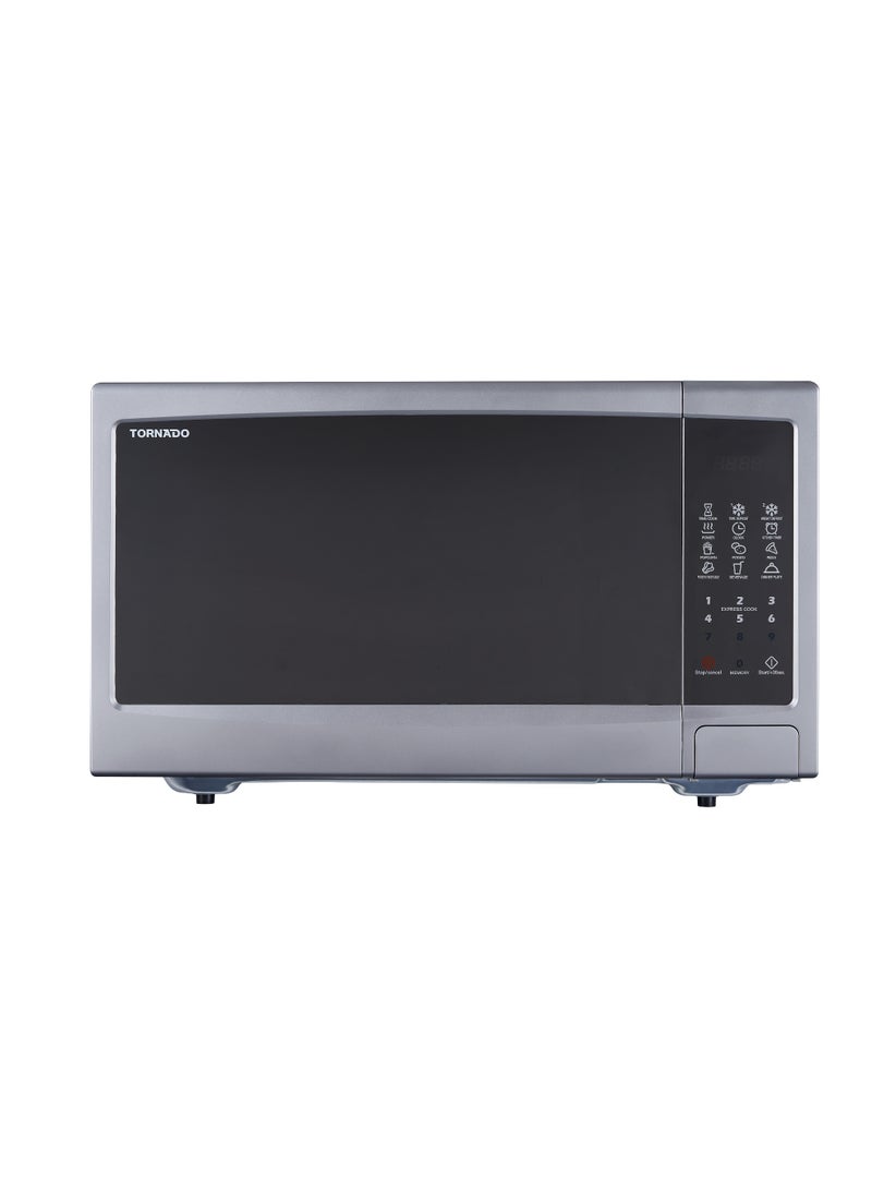 Tornado Solo Microwave Oven, 45 Liters, 1100W, Silver Front with Mirror Glass Door and Digital Display, Defrost Function & Auto Menu, TMDS-45-S-A . - Image 1